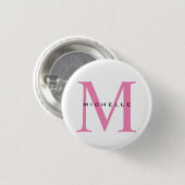 Monogramm Rosa Ihr Name Sondergeschenk Geliebte ei Button (Vorne & Hinten)