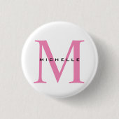 Monogramm Rosa Ihr Name Sondergeschenk Geliebte ei Button (Vorderseite)