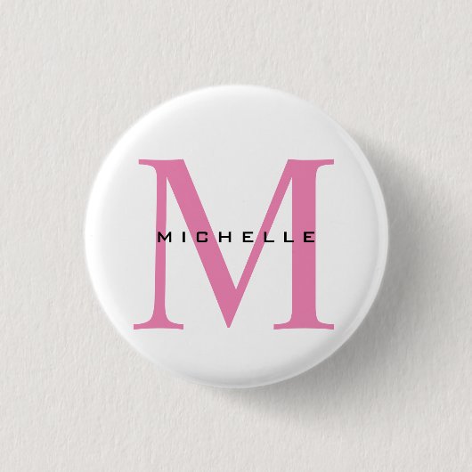 Monogramm Rosa Ihr Name Sondergeschenk Geliebte ei Button (Vorderseite)