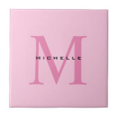 Monogramm Rosa Ihr Name Sondergeschenk Geliebte ei Fliese (Vorderseite)