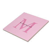Monogramm Rosa Ihr Name Sondergeschenk Geliebte ei Fliese (Seite)