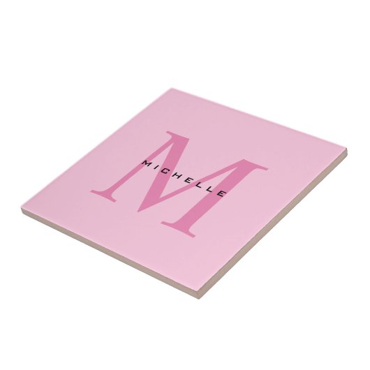 Monogramm Rosa Ihr Name Sondergeschenk Geliebte ei Fliese (Seite)
