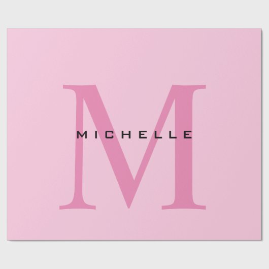 Monogramm Rosa Ihr Name Sondergeschenk Geliebte ei Geschenkpapier (Flach)