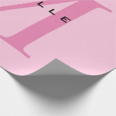 Monogramm Rosa Ihr Name Sondergeschenk Geliebte ei Geschenkpapier (Ecke)