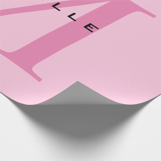 Monogramm Rosa Ihr Name Sondergeschenk Geliebte ei Geschenkpapier (Ecke)