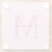Monogramm Rosa Ihr Name Sondergeschenk Geliebte ei Glasuntersetzer (Rückseite)