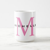 Monogramm Rosa Ihr Name Sondergeschenk Geliebte ei Kaffeetasse (Mittel)