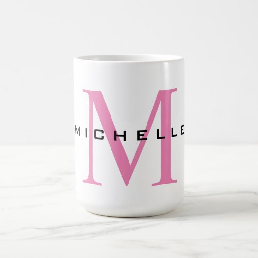 Monogramm Rosa Ihr Name Sondergeschenk Geliebte ei Kaffeetasse (Mittel)