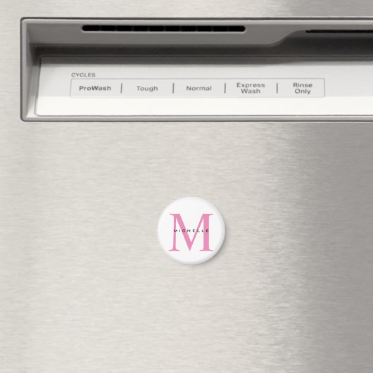 Monogramm Rosa Ihr Name Sondergeschenk Geliebte ei Magnet (In Situ (Geschirrspüler))