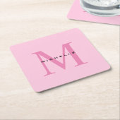 Monogramm Rosa Ihr Name Sondergeschenk Geliebte ei Rechteckiger Pappuntersetzer (angewinkelt)