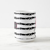 Monogramm Rosa Kaktus gestreift Kaffeetasse (Mittel)