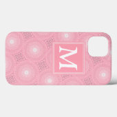 Monogramm rosa Kreise Muster Case-Mate iPhone cas Hülle (Rückseite (Horizontal))