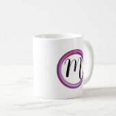 Monogramm-Rosa-Kreisel-Kaffeetasse Kaffeetasse (VorderseiteRechts)