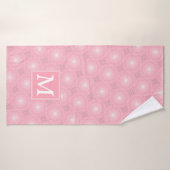 Monogramm-Rosa-Kreismuster Badehandtuch (Badehandtuch)