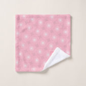 Monogramm-Rosa-Kreismuster Badhandtuch Set (Waschlappen)