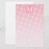 Monogramm-Rosa-Kreismuster Briefpapier (Vorne/Hinten)