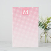 Monogramm-Rosa-Kreismuster Briefpapier (Stehend Vorderseite)