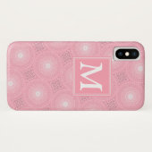 Monogramm-Rosa-Kreismuster Case-Mate iPhone Hülle (Rückseite (Horizontal))