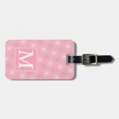 Monogramm-Rosa-Kreismuster Gepäckanhänger (Vorderseite horizontal)