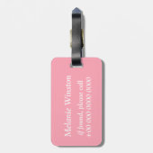 Monogramm-Rosa-Kreismuster Gepäckanhänger (Rückseite vertikal)