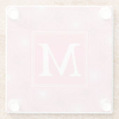 Monogramm-Rosa-Kreismuster Glasuntersetzer (Rückseite)