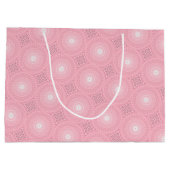 Monogramm-Rosa-Kreismuster Große Geschenktüte (Rückseite)