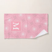Monogramm-Rosa-Kreismuster Handtuch (Handtuch)