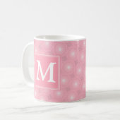 Monogramm-Rosa-Kreismuster Kaffeetasse (Vorderseite Links)