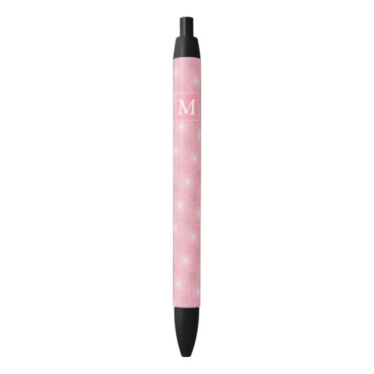 Monogramm-Rosa-Kreismuster Kugelschreiber (Vorderseite Vertikal)