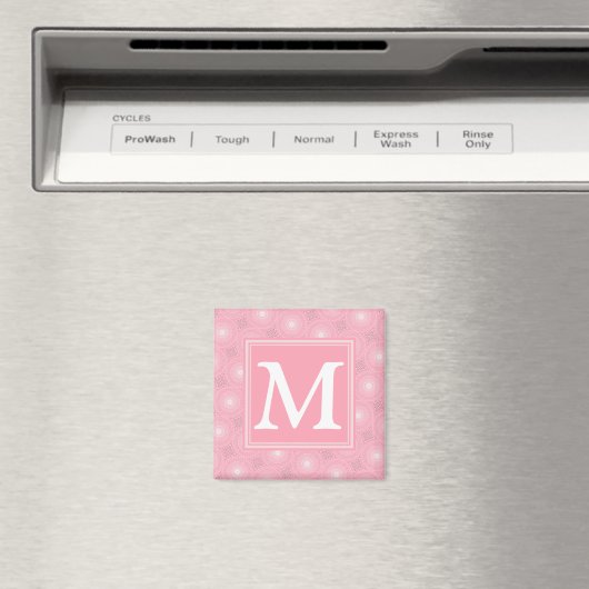 Monogramm-Rosa-Kreismuster Magnet (In Situ (Geschirrspüler))