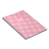 Monogramm-Rosa-Kreismuster Notizblock (Rechte Seite)