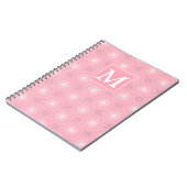 Monogramm-Rosa-Kreismuster Notizblock (Linke Seite)