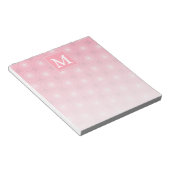 Monogramm-Rosa-Kreismuster Notizblock (angewinkelt)