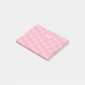 Monogramm-Rosa-Kreismuster Post-it Klebezettel (angewinkelt)
