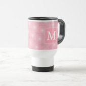 Monogramm-Rosa-Kreismuster Reisebecher (VorderseiteRechts)