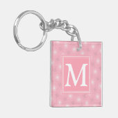 Monogramm-Rosa-Kreismuster Schlüsselanhänger (Vorderseite links)