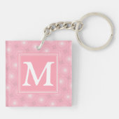 Monogramm-Rosa-Kreismuster Schlüsselanhänger (Rückseite)