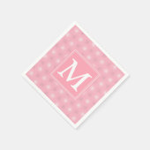 Monogramm-Rosa-Kreismuster Serviette (Ecke)