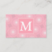 Monogramm-Rosa-Kreismuster Visitenkarte (Vorderseite)