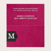 Monogramm | Rosa Leder und Patch Visitenkarten (Außenseite Aufgefaltet)