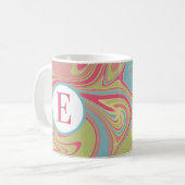Monogramm Rosa Marmor Kaffeetasse (Vorderseite Links)
