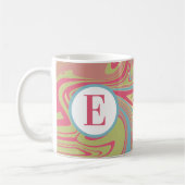 Monogramm Rosa Marmor Kaffeetasse (Links)