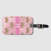 Monogramm/Rosa Mermaid-Glitzer Gepäckanhänger (Vorderseite (Horizontal))