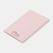 Monogramm Rosa Minimalistische Feminine Post-it Klebezettel (angewinkelt)