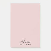 Monogramm Rosa Minimalistische Feminine Post-it Klebezettel (Vorderseite)