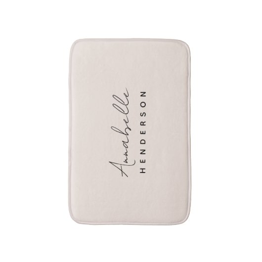 Monogramm Rosa | Moderne Minimalistische Weibchen Badematte (Vorderseite Vertikal)