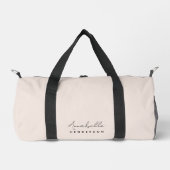 Monogramm Rosa | Moderne Minimalistische Weibchen Duffle Bag (Vorderseite)