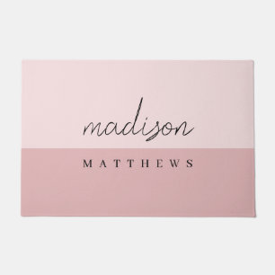 Monogramm Rosa Moderne Minimalistische Weibchen Fußmatte