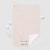 Monogramm Rosa | Moderne Minimalistische Weibchen Golfhandtuch (Insitu)