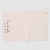 Monogramm Rosa | Moderne Minimalistische Weibchen Golfhandtuch (Horizontal)